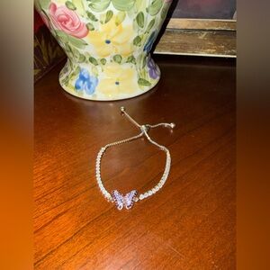 Elegant Cubic Zirconia Butterfly Bracelet